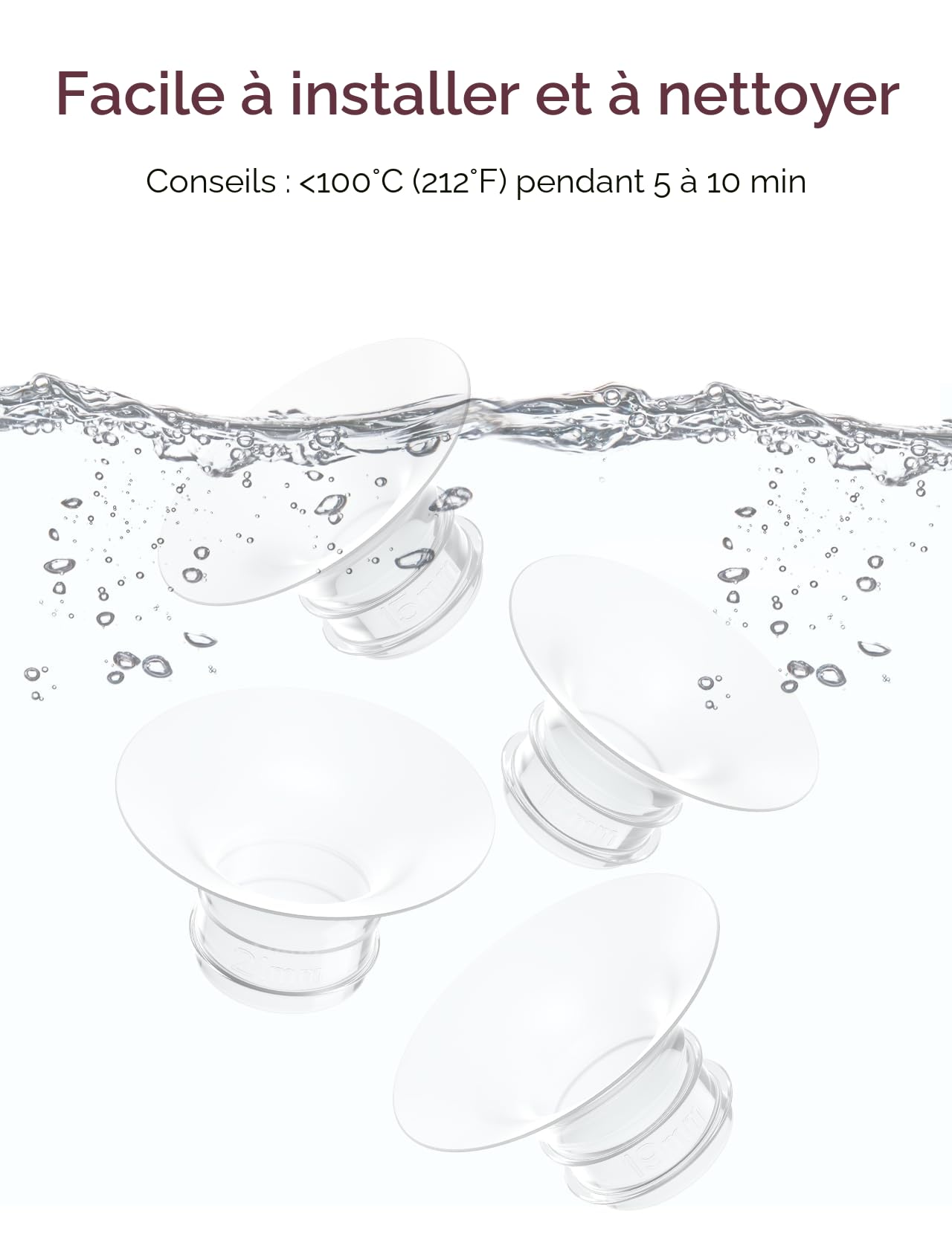 Momcozy Insert de bride 15 mm amélioré compatible avec momcozy M5/M6/M9. Accessoires de rechange d'origine pour tire-lait M5/M6/M9, 1 pièce (15 mm)