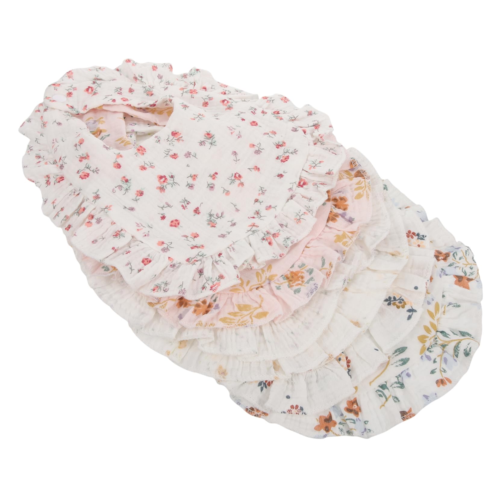 Abaodam 3 Set Di Bavaglini Per La in Cotone Per Neonati Bavaglini Per L'alimentazione Lavabili E Riutilizzabili Con Design Arricciato Per Bambina 6 Pezzi*3