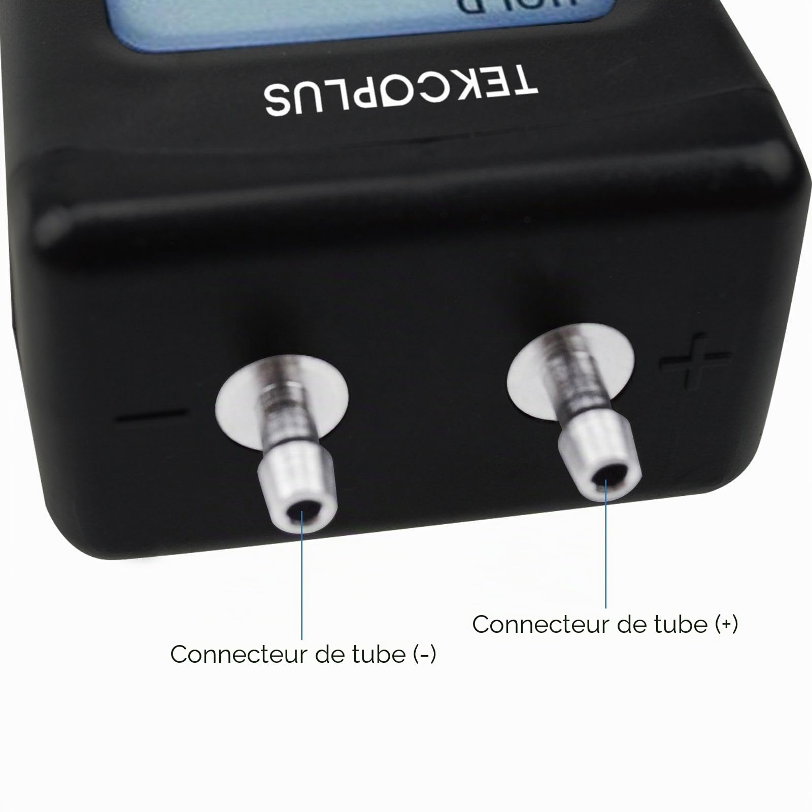 Manomètre, Testeur de Pression du Gaz à Double Port, Manomètre Numérique Professionnel pour HVAC, Mesureur de Pression de l'Air, Manomètre Différentiel avec Écran LCD Rétroéclairé, Tuyau de Rallonge