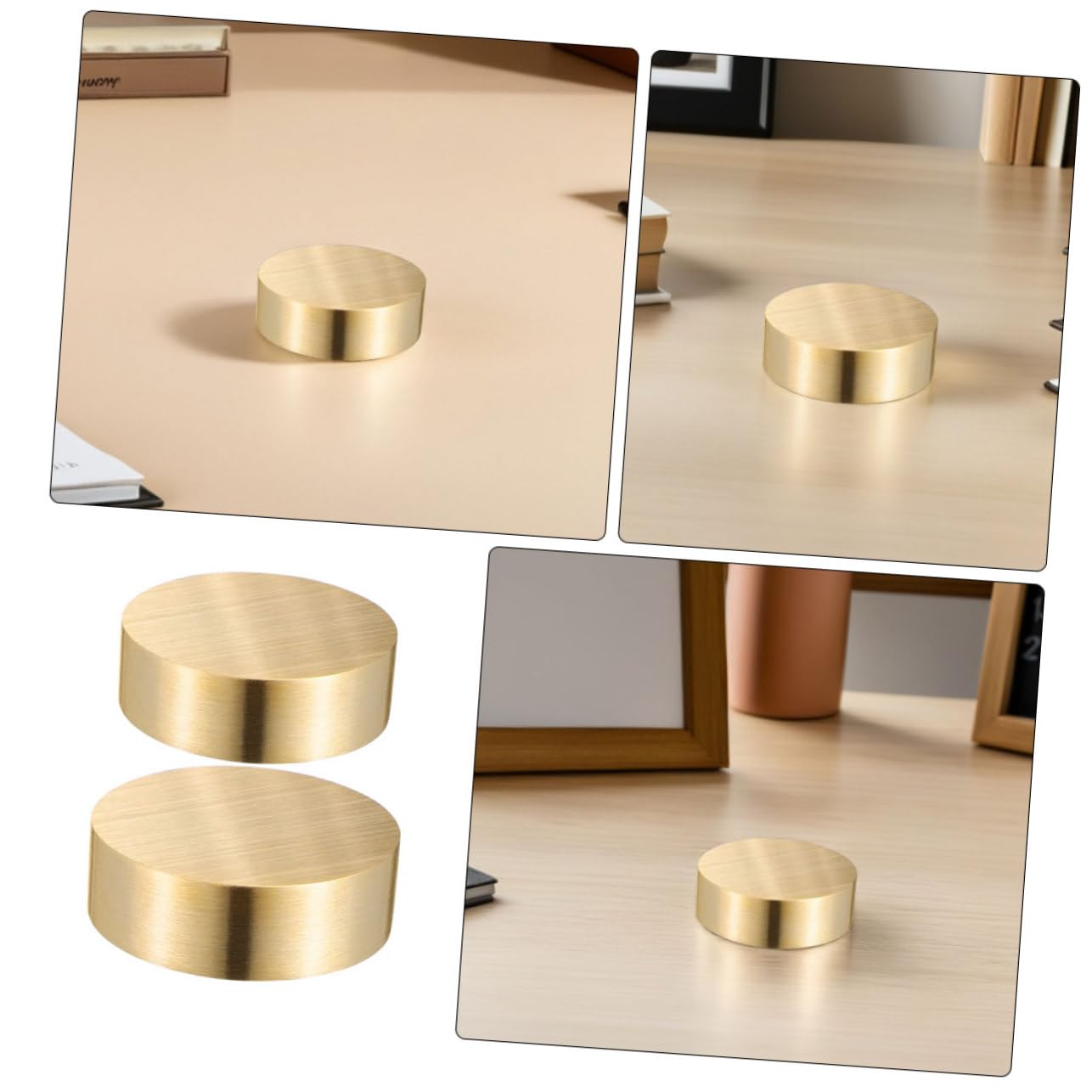 2 Stück Runde Briefbeschwerer aus Messing für Kalligrafie und Malerei
