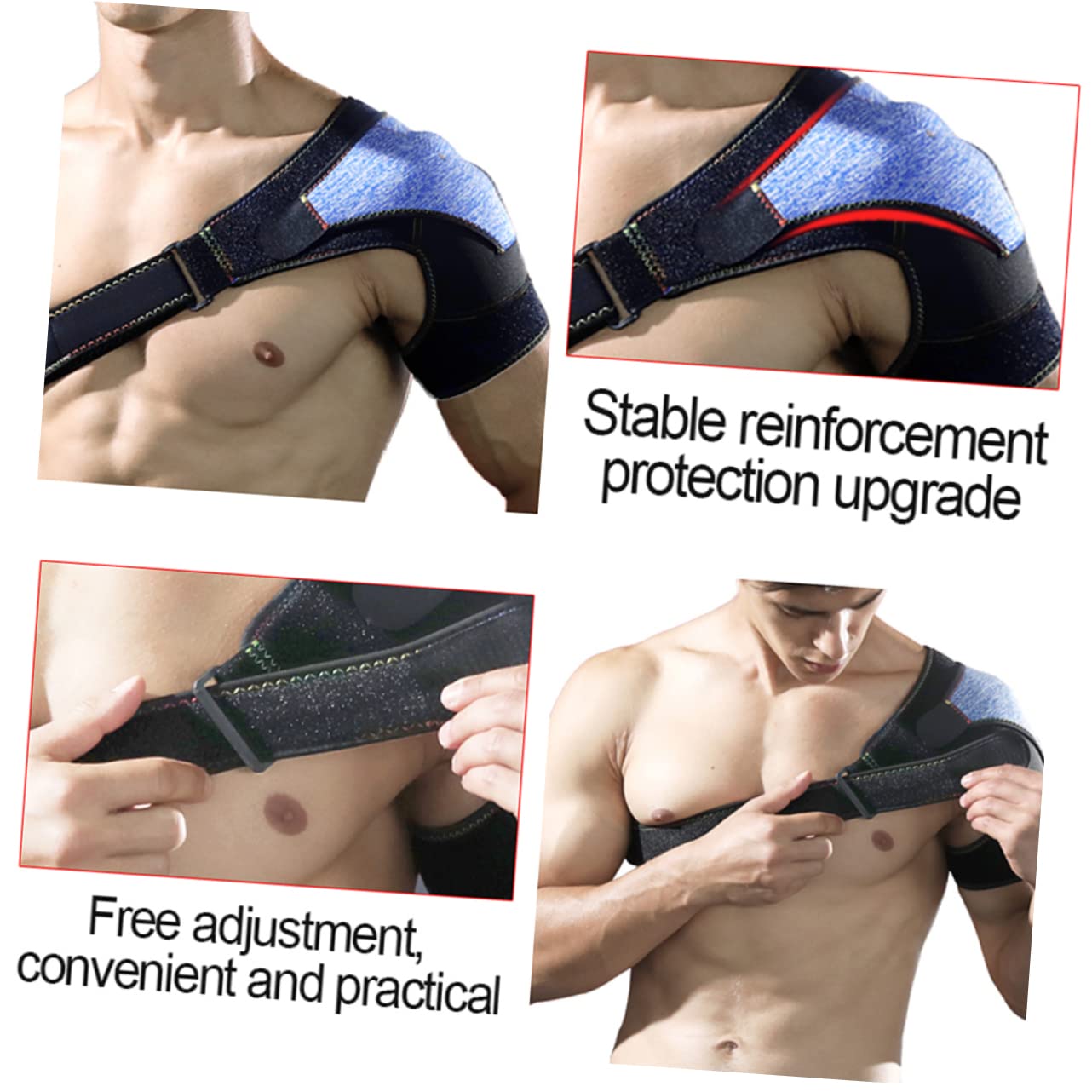 FOMIYES Adjustable Shoulder Support Pad Shoulder Strap for Rotator Cuff Non-slip for Sports