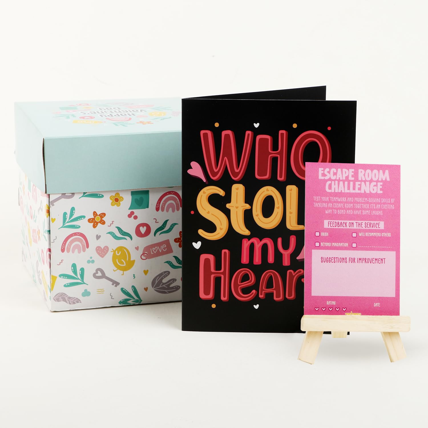 Oye Happy Butterfly Gift Box : Valentine's, Anniversary, or Birthday surprise for Couples. Ideal for Him/Her, Husband/Wife, Lover, Fiance. Best for Long Distance Love! (Easel & Greeting card) 2