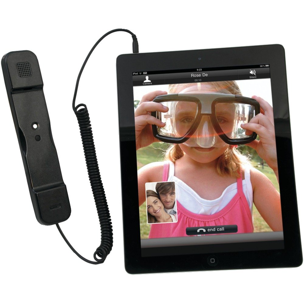 CTA Digital iPad and iPhone 4/4S Radiation-Safe Telephone handset, Black (PAD-RSTB)