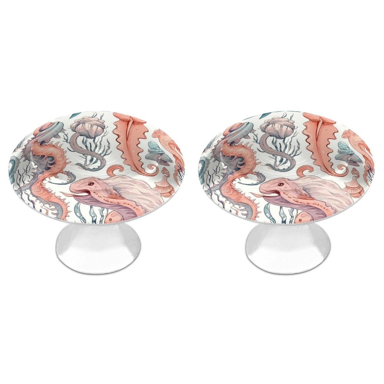 Ntvowpzo Color-4 Cabinet Handles Round Drawer Pulls Colorful Ocean Dresser Knobs For Cabinets And Drawers Handle For Bathroom Cupboard Drawers Cabinet Pulls For Kitchen Door