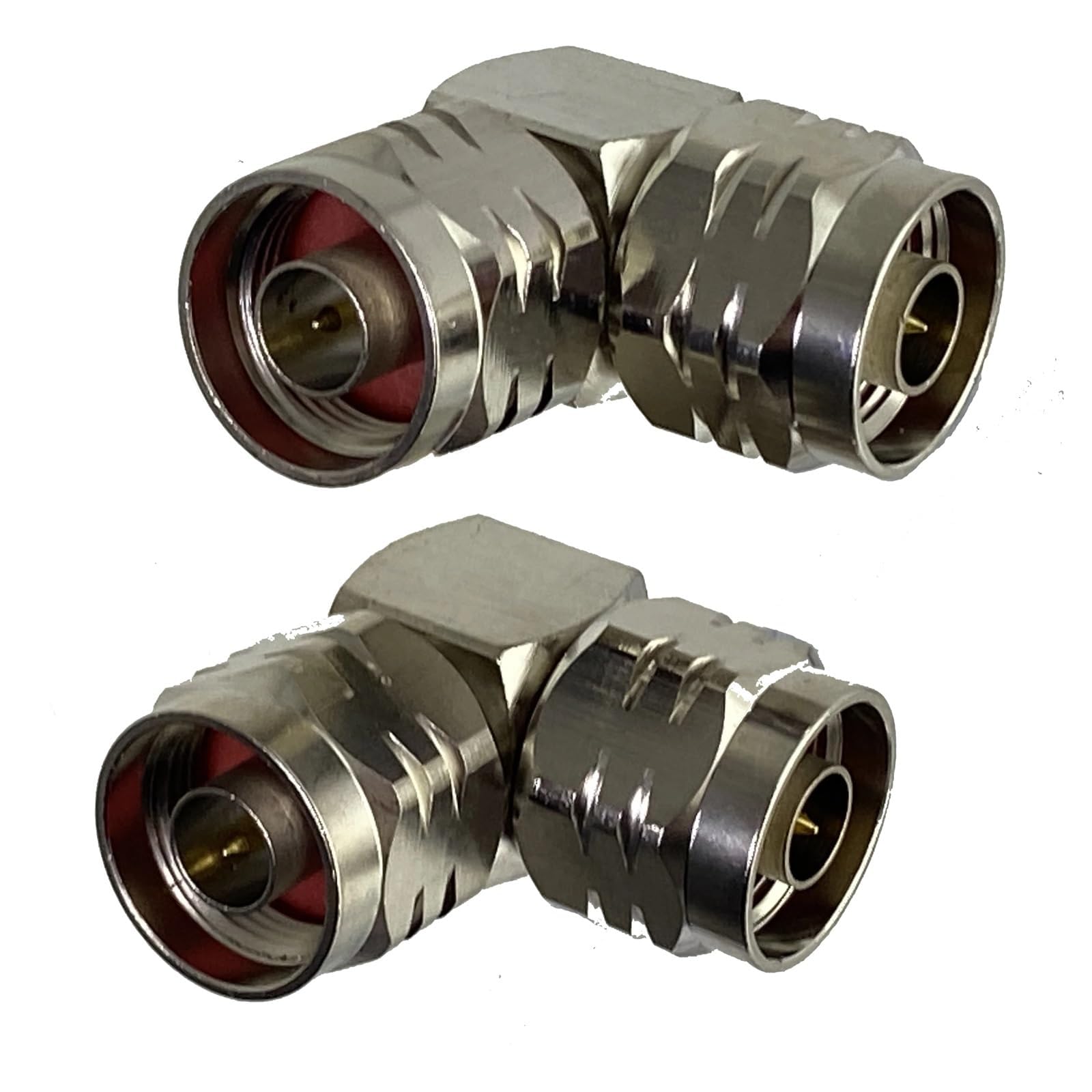 MXXDMOPD 1pcs Connector Adapter N to Male Plug & Female Jack T Splitter & Right Angle RF Coaxial Converter Wire Terminals(N M to N M Ra)