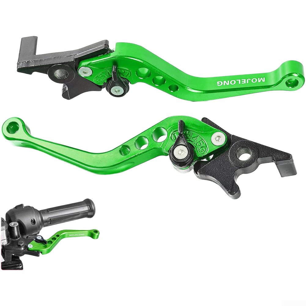 Yuanpgky CNC 6 Adjustable Brake Master Cylinder Lever Replacement,Aluminum Alloy Brake Handle For Motorcycle/Dirt Pit/Bike/Scooter/ATV(Green)