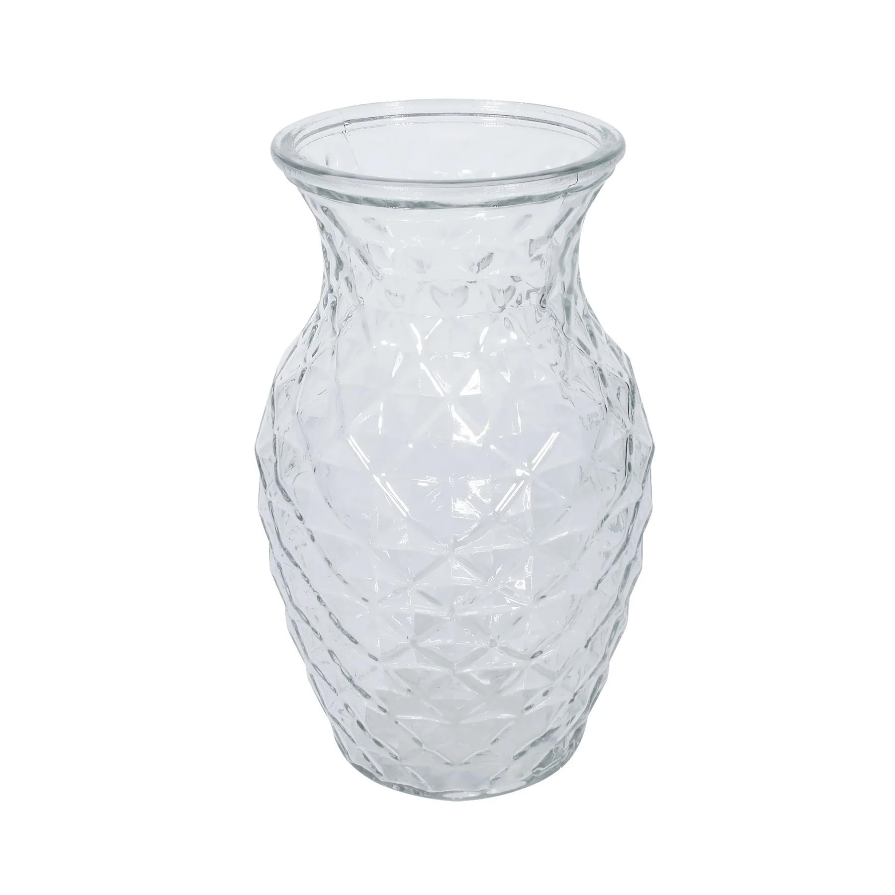 APAC Textured Sweetheart Glass Flower Vase - 19cm x 11.8cm