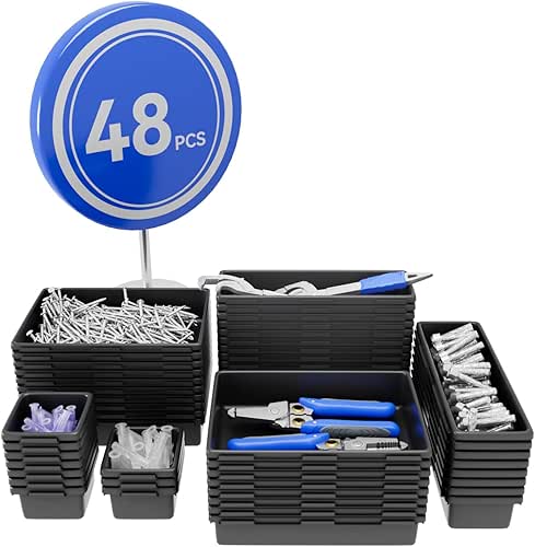 48 PCS Tool Box Drawer Organizer Set, Desk Organizer,Garage Organzation,Storage