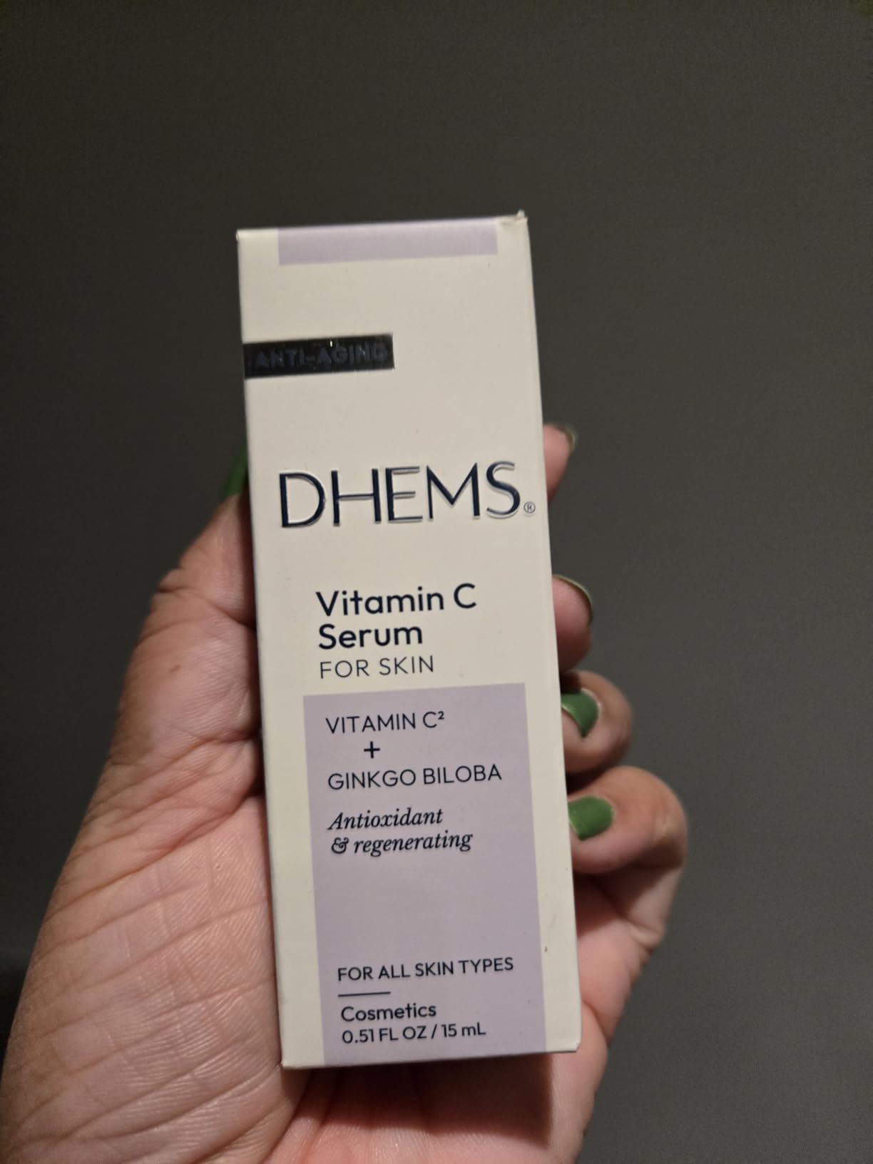 DHEMS Vitamin C Brightening Serum for Face – Hydrating & Fast Absorbing Facial Serum for Glowing Skin, Evens Tone & Smooth Texture, Gentle for Sensitive Skin, Lightweight Daily Skincare 15ml