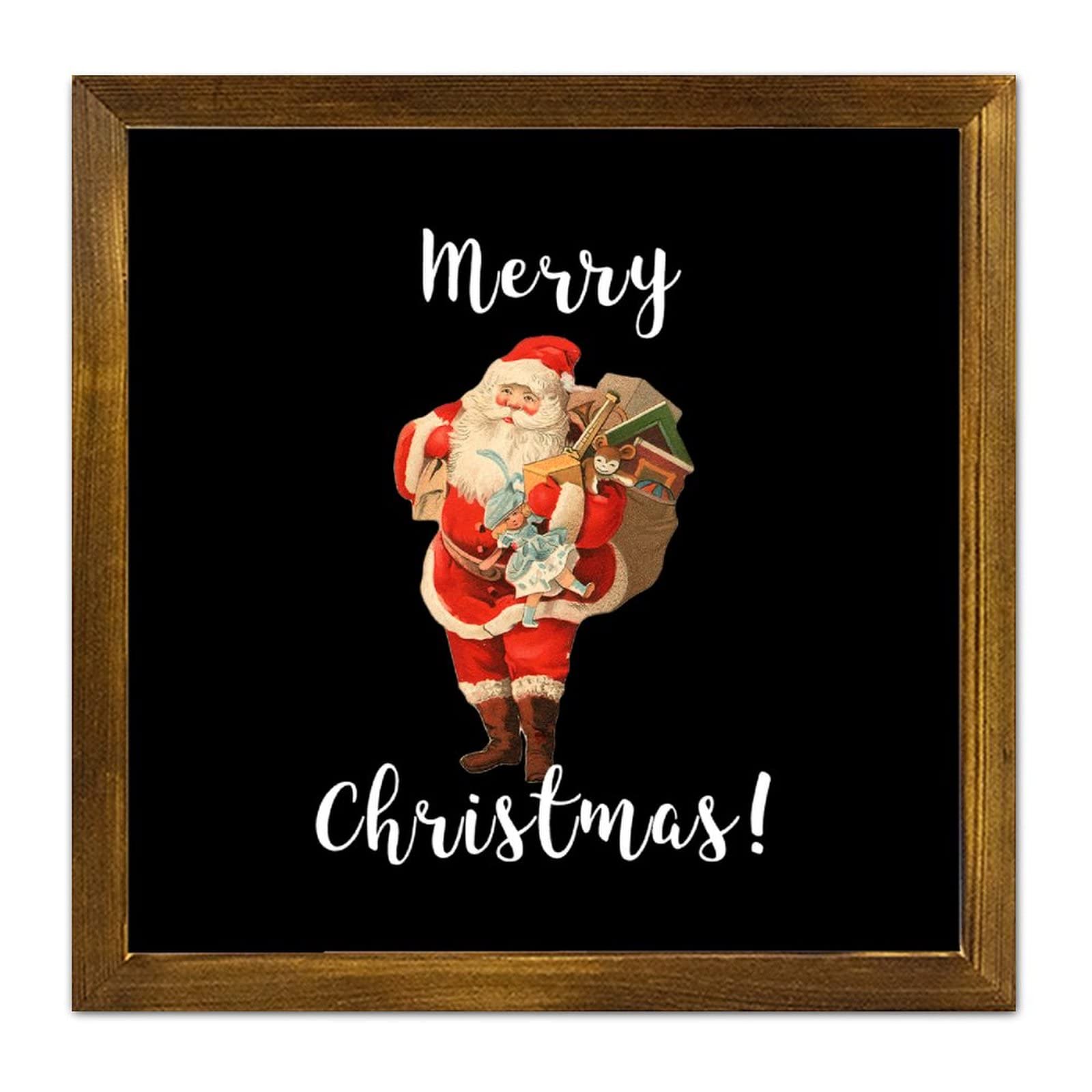 Tableau de Noël en bois style vintage pour partager la magie des fêtes en famille