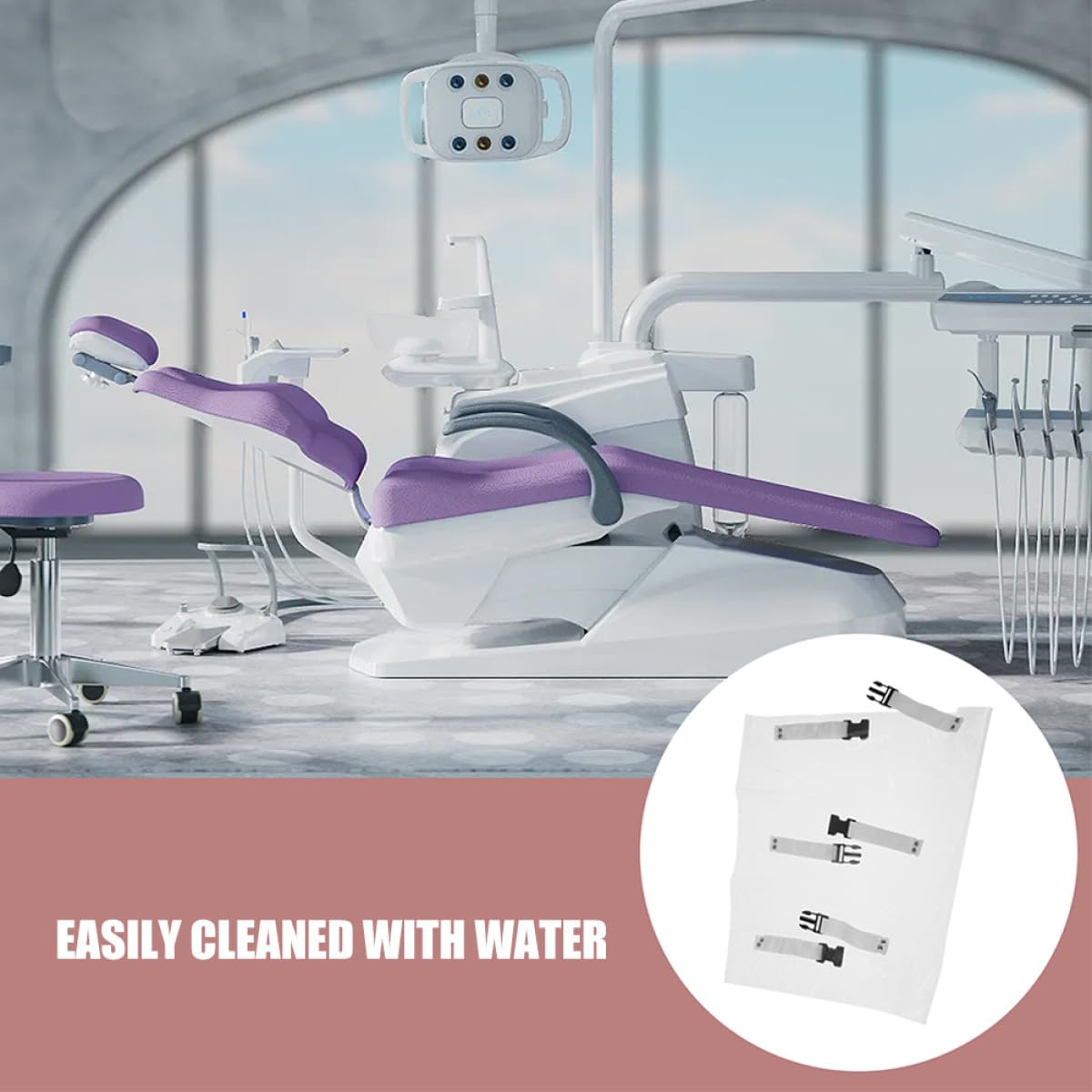 Zerodeko Lot de 2 Protecteurs de Pied pour Chaise Dentaire en Pvc Transparent avec Bande Élastique et Clips Robustes pour Protection Imperméable et Usage Professionnel