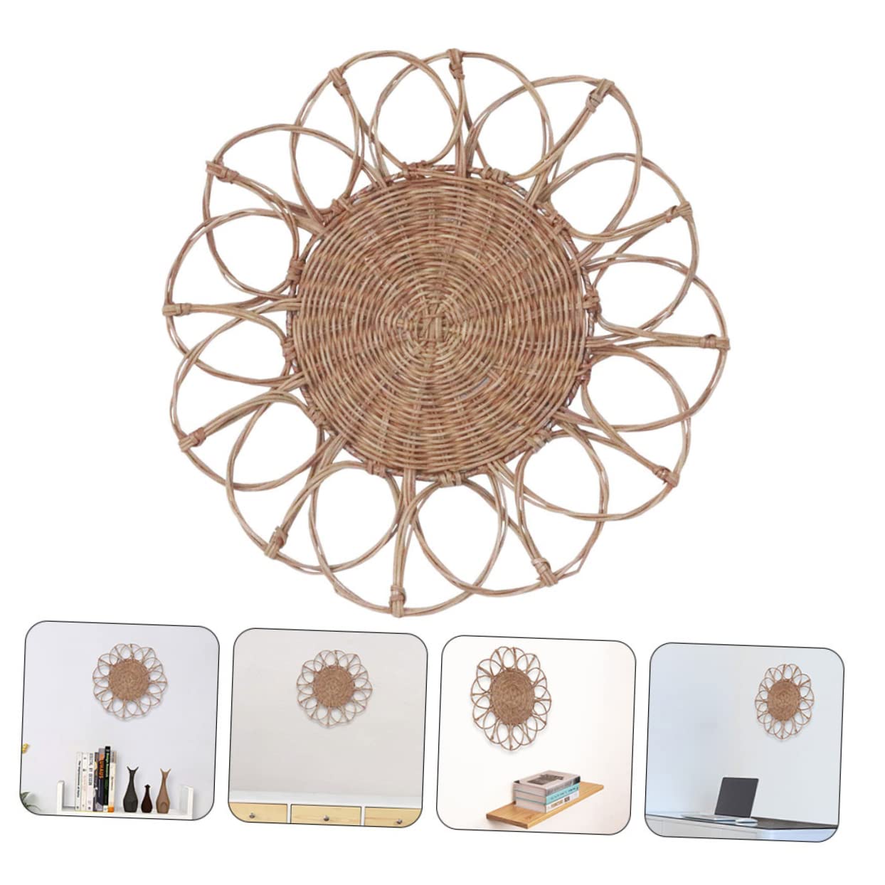 Angoily 1 Pc Colgante De Ratán Decoraciones Para Salas De Casa Departamento Decoración Colgante De Pared De Ratán Platos De Mimbre Oficina Rota Cesta Para Colgar En La Pared Bohemia