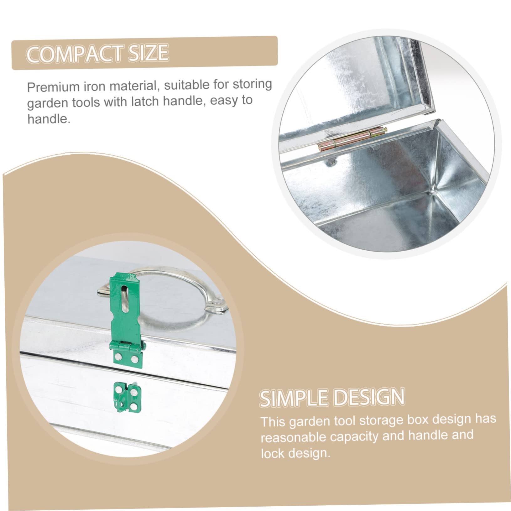 SHINEOFI Scatola Stoccaggio per Giardino Ferro Serratura Organizer Pratico e Resistente per Giardinaggio Dimensioni Capacità Ampia e Facile da Trasportare