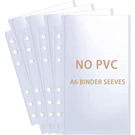 40 Pack A6 Binder Pockets, Ultra-Clear Budget Sheet Protector Sleeves