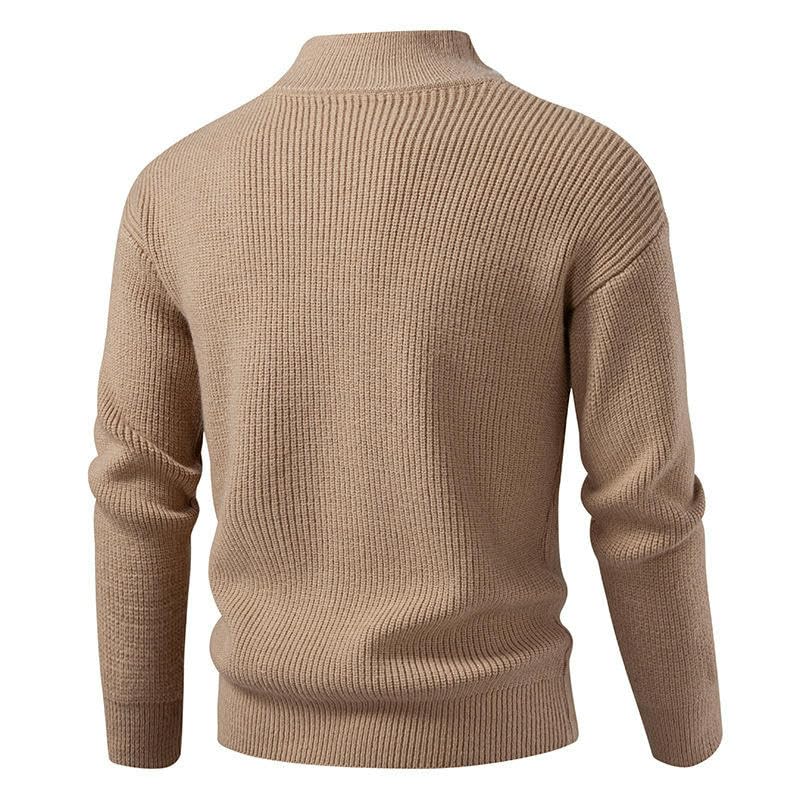 Cárdigan de punto para hombre con cremallera y rayas horizontales 5