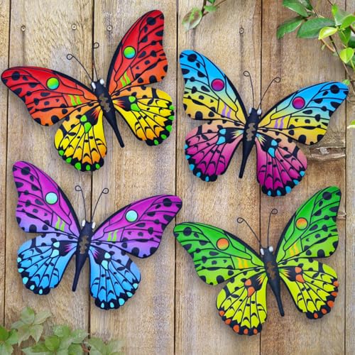 Daogtc Metal Butterfly Wall Decor - 9.6' Outdoor Fence...