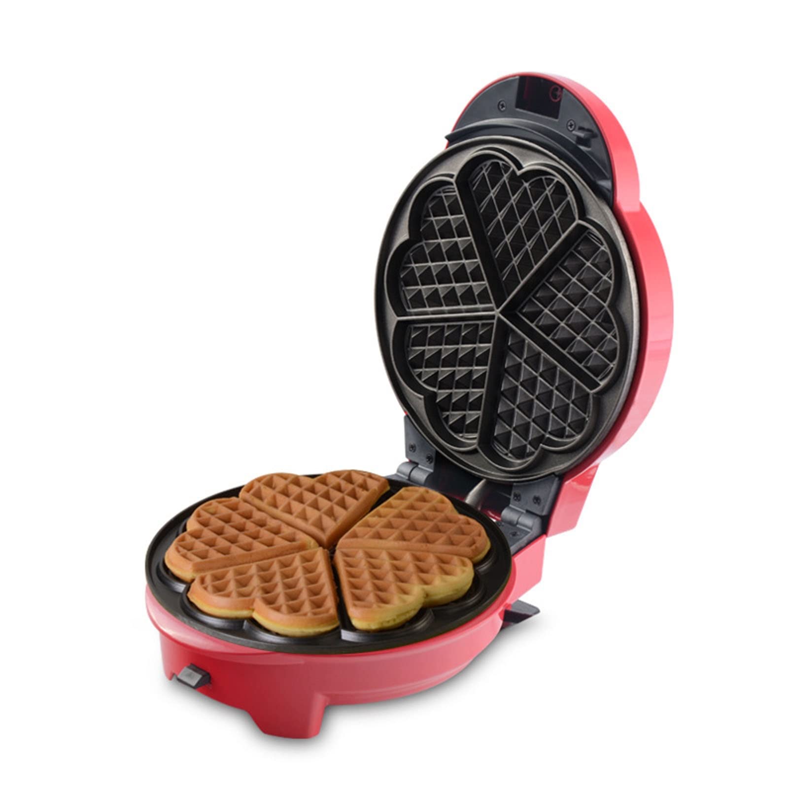 Gofrera Belga De Dos Cabezales Comercial Máquina Eléctrica Para Hacer Gofres Redondos Control De Temperatura Y Tiempo Calentamiento Uniforme De Doble Cara Para Waffles Dorados Esponjosos 2000W