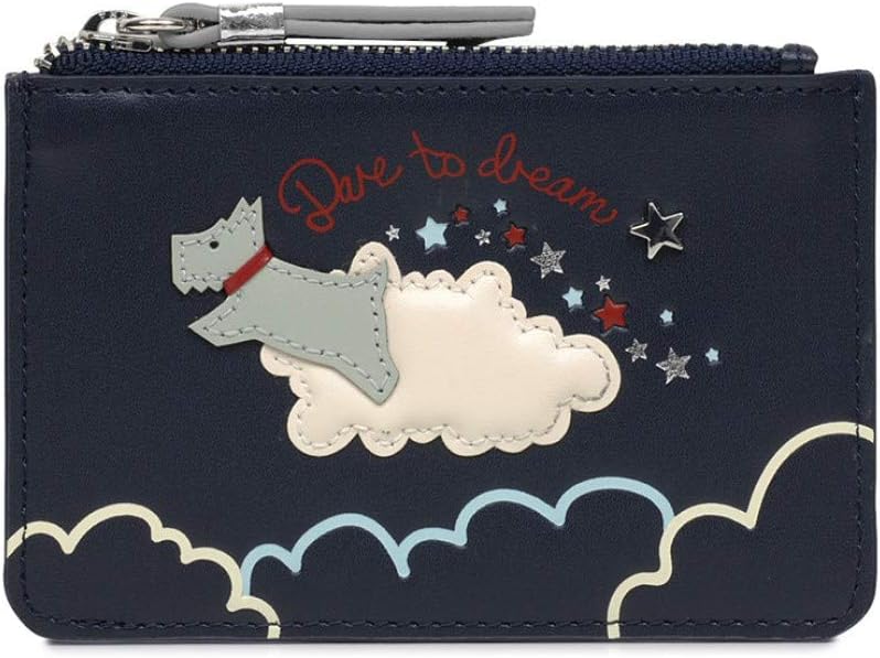 Radley Small Coin Purse/Card Holder in Navy Leather 'Dare to Dream' Design RRP £35