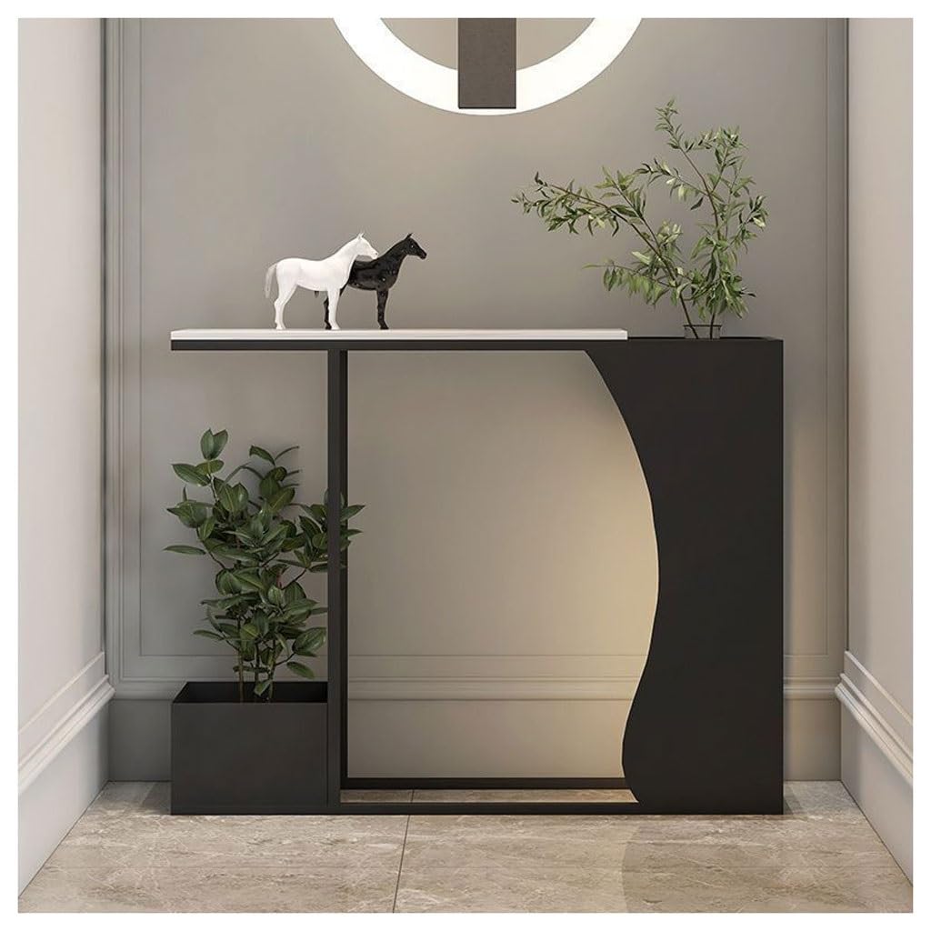 ENGENDER Console Tables Modern Entryway Table Iron Foyer Hallway Creative Marble(A,Longitud 120W25H80cm)