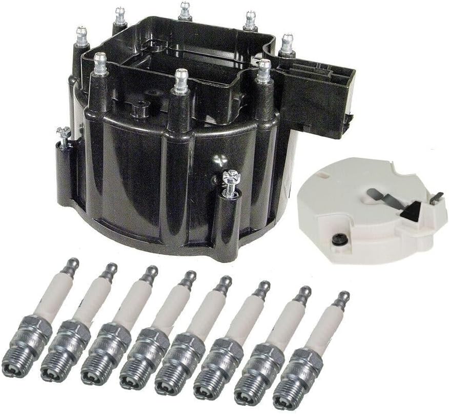 Replacement Distributor Rotor Cap and Rapidfire Spark Plugs Kit For Chevrolet GMC