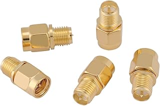 Conector coaxial, 5 peças SMA macho para RP-SMA fêmea RF coaxial adaptador conjunto de adaptadores, para conectar cabo RF no circuito RF