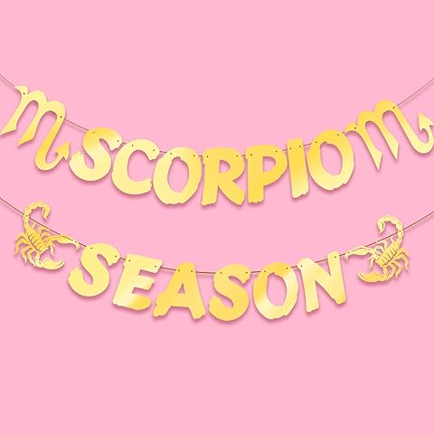 Gold Shiny Scorpio Season Banner, Big Scorpio Energy Banner, October/Nov Birthday Party Decorations, 12 Constellation Zodiac Scorpio Birthday Party Decorations, Astrology Parties Supplies