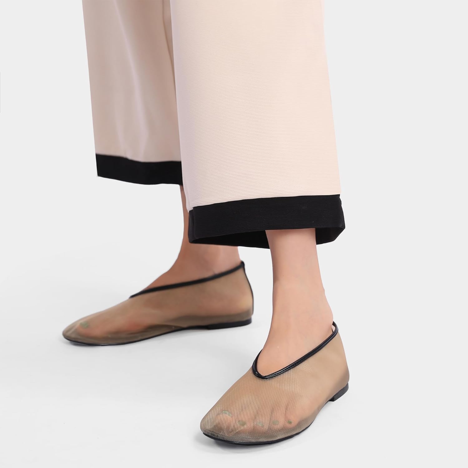 Women's Crystals Fine Mesh Ballet Flats,Embroidered Round Toe Ballerina Shoes,Casual Slip On Crystal Mary Jane Flats,Comfortable Daily Dress Shoes