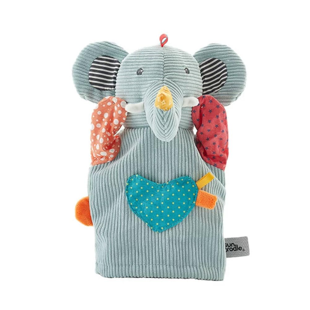 ttnmrc Montessori Elephant Baby Hand Puppet Security Toy | Multi-Texture Infant Sleep Soothing Plush Blanket