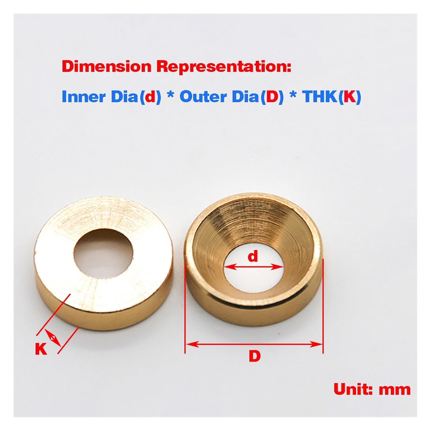 Washer Countersunk Washer Brass Countersunk Washer/Brass Fish Eye Washer/Solid Recessed Screw Washer Metal Meson M3 M4 M5 M6