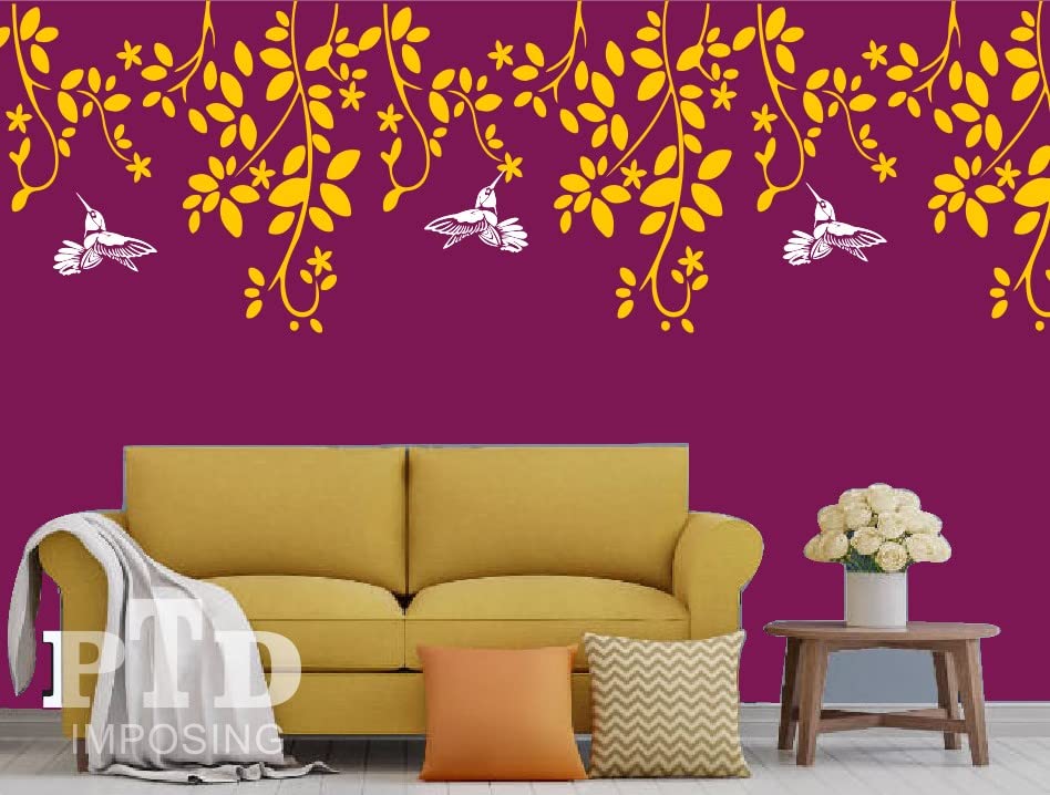 PTD Imposing | Beautiful Vine with Birds Wall Painting Stencils for Wall and Home Decor, Re-useable and Washable (Pack of 1) (30 x 24 inch) Stencil (B0BQCCR44Q) Amazon Price History, Amazon Price Tracker