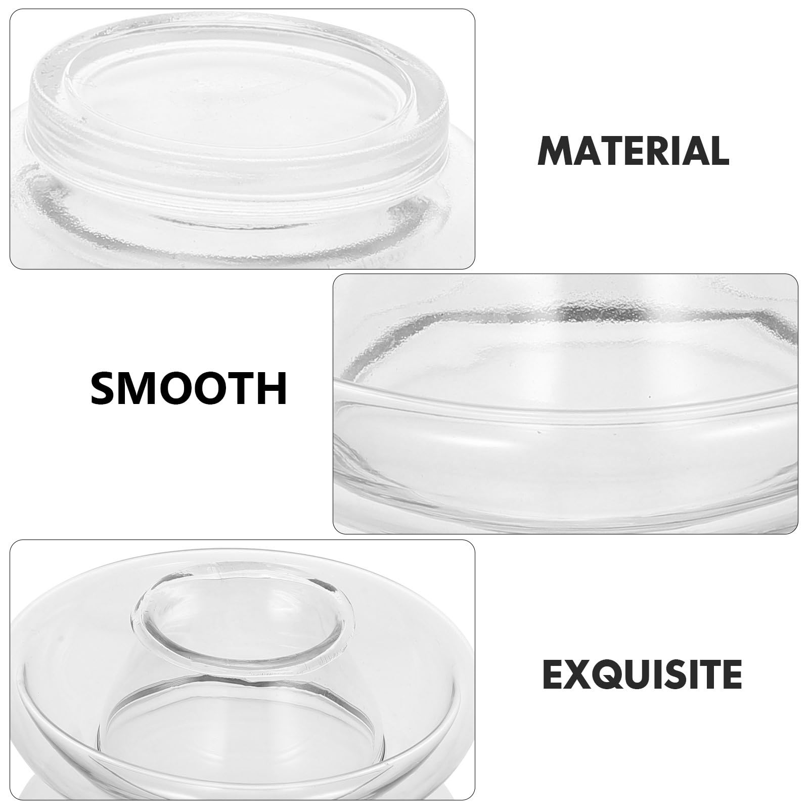 Yardwe Großes Einmachglas und glatter Oberfläche aus Glas mit rundem Rand und Einlegen mit großem Fassungsvermögen Lebensmittelaufbewahrungsbehälter für Küche