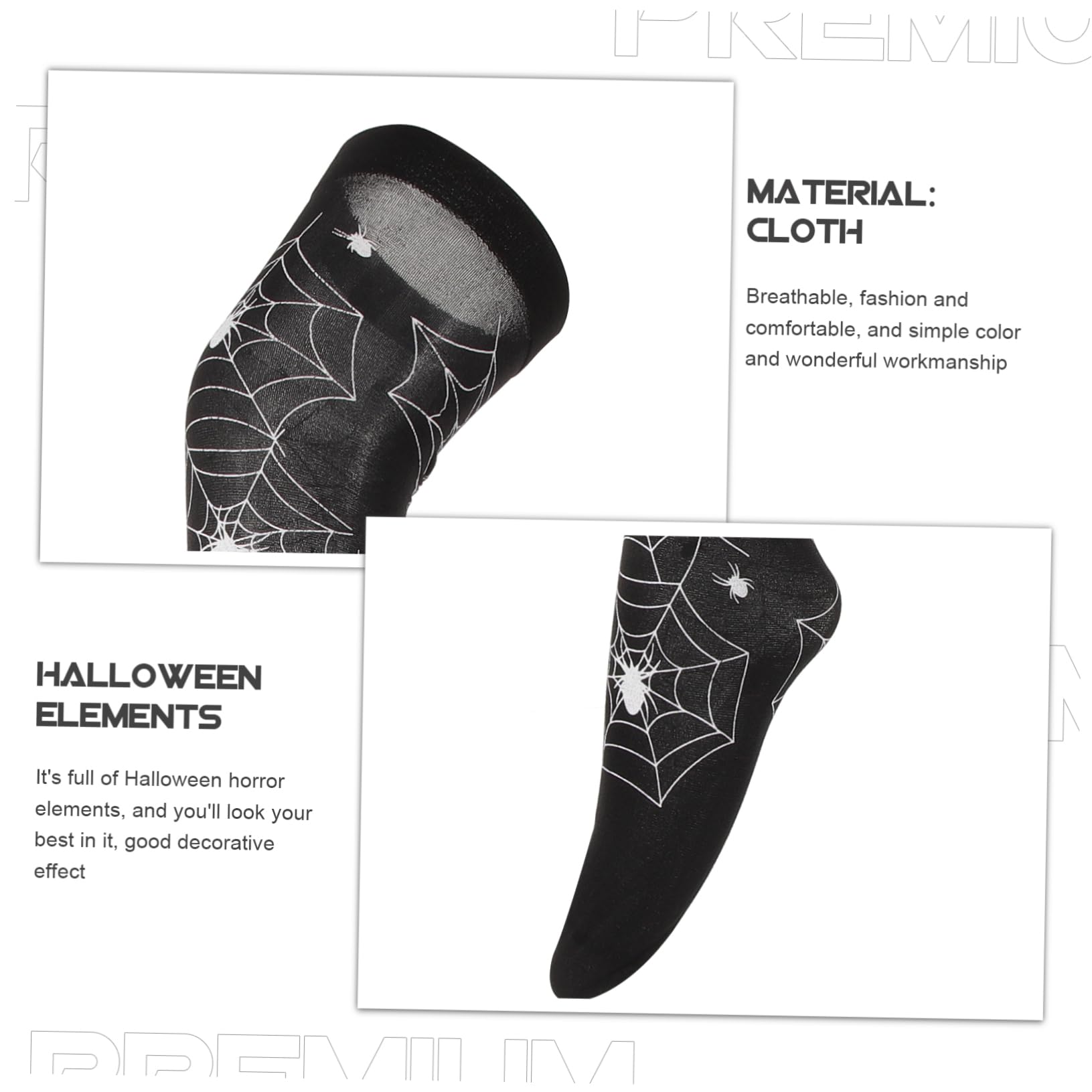 9 Paar Halloween Kleider Halloween Socken Outfits Gothic Socken Strümpfe Maskerade Kostümzubehör Gothic Gruselige Kniestrümpfe Handschuhe Gruselige