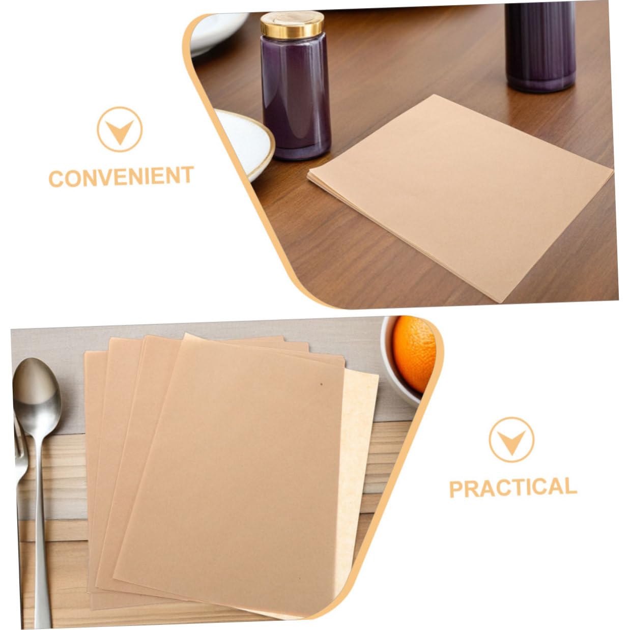 500piezas Bandeja De Horno Papel Vegetal Resistentes Grasa Papel Para Repostería y Pizza Para Barbacoa y Uso Cocina Grueso