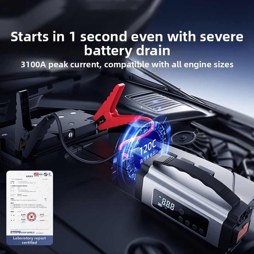 Gonfleur Pneus pour voiture 8000mAh Démarrage pour urgent Gonfleur