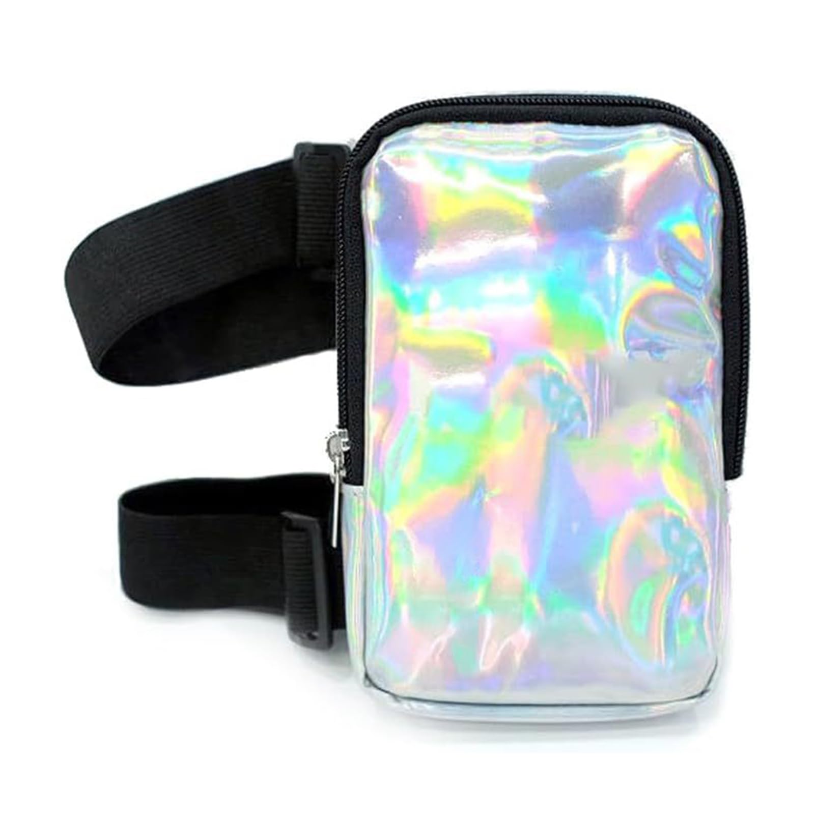 Women's Holographic Thigh Bag,Leg Harness Outdoor Waist Pouchï¼ŒAdjustables Straps Waist Pouch,Hiking Travel Fanny Pack Silver