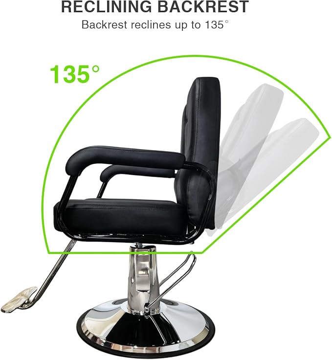 Silla reclinable para barbería con sistema hidráulico ajustable miniatura 4