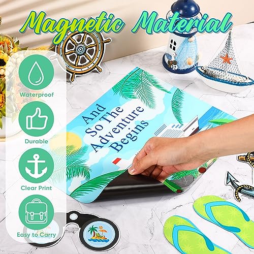 Image of Kanayu 6 Pcs Adventure Cruise Door Decorations Magnetic Large Ship Decorations Magnets Anchor Cruise Decor Car Fridge Magnet Decal for Carnival Stateroom Door