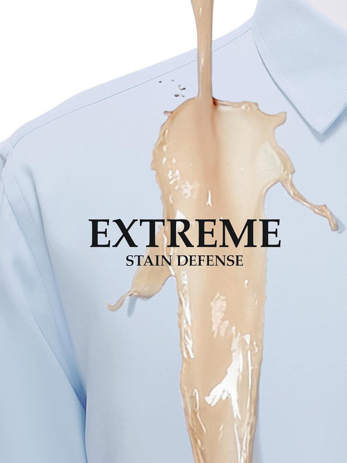 PLEPAN Men's Slim Fit Stretch Dress Shirt Stain Proof Wrinkle-Free Muscle Fit Long Sleeve Button Down Formal Shirt - Image 2