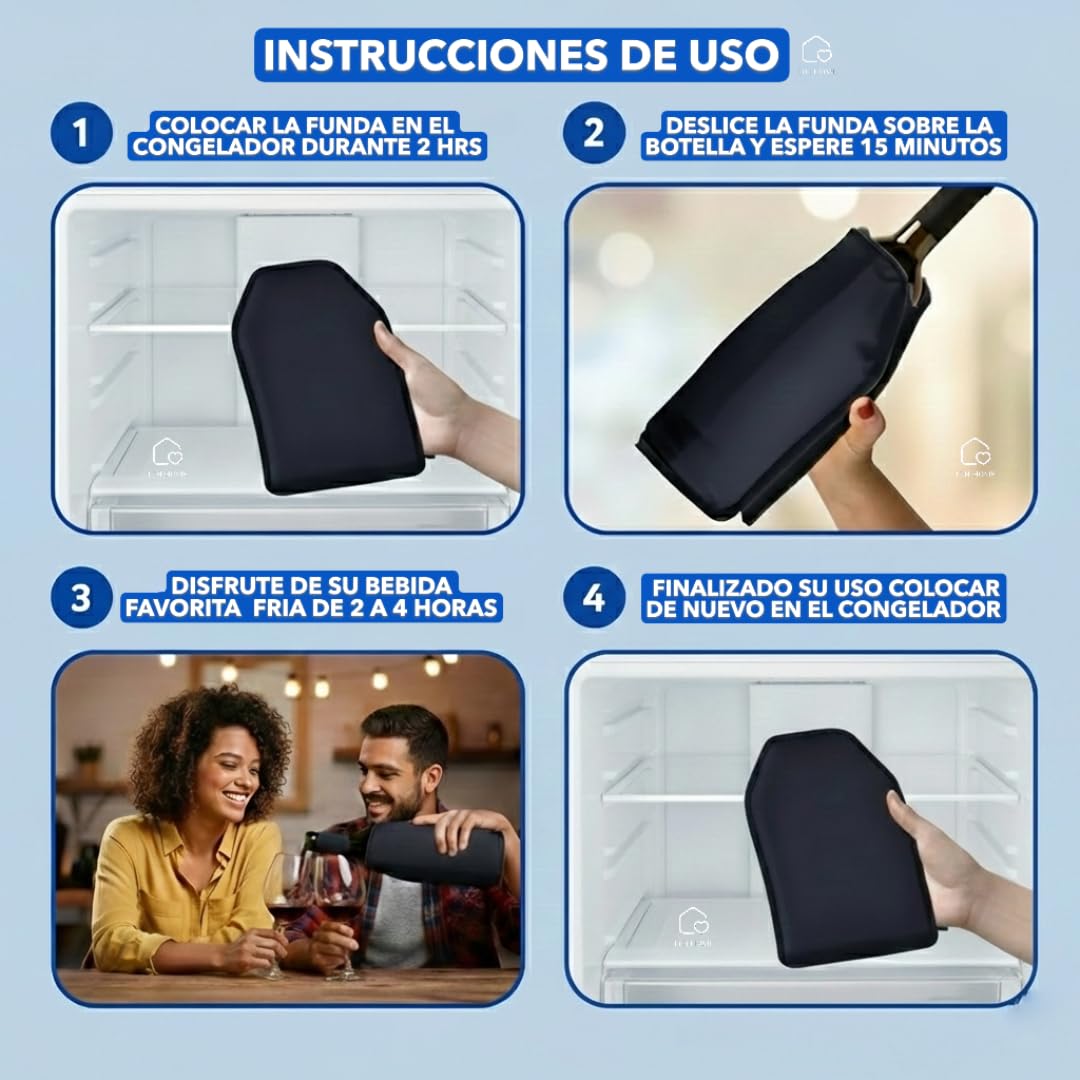 Enfriador de botellas de vino + 2 tapones, Enfriador De Vino, Enfriador De Botellas, Enfriador De Vino Para Una Botella, Tapones Para Botellas, Funda Enfriadora de Botellas, Accesorios Vino