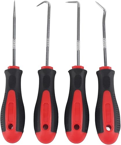 Juego de 4 destornilladores de sello de aceite versátil 45# de acero al carbono con mango antideslizante, portátil y duradero para trabajos de