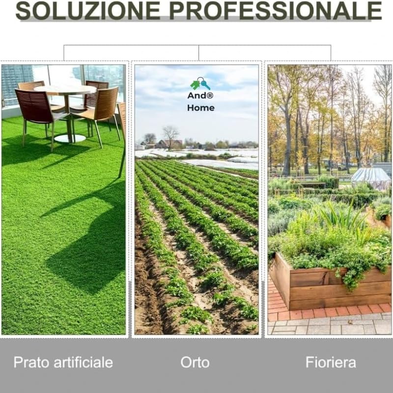 Telo Pacciamatura in Rotolo 2x25m - Anti Erbacce – Traspirante, Permeabile, Calpestabile e Drenante – Ideale per Orto, Giardino, Aiuole, Serre – Telo Pacciamatura Biodegradabile