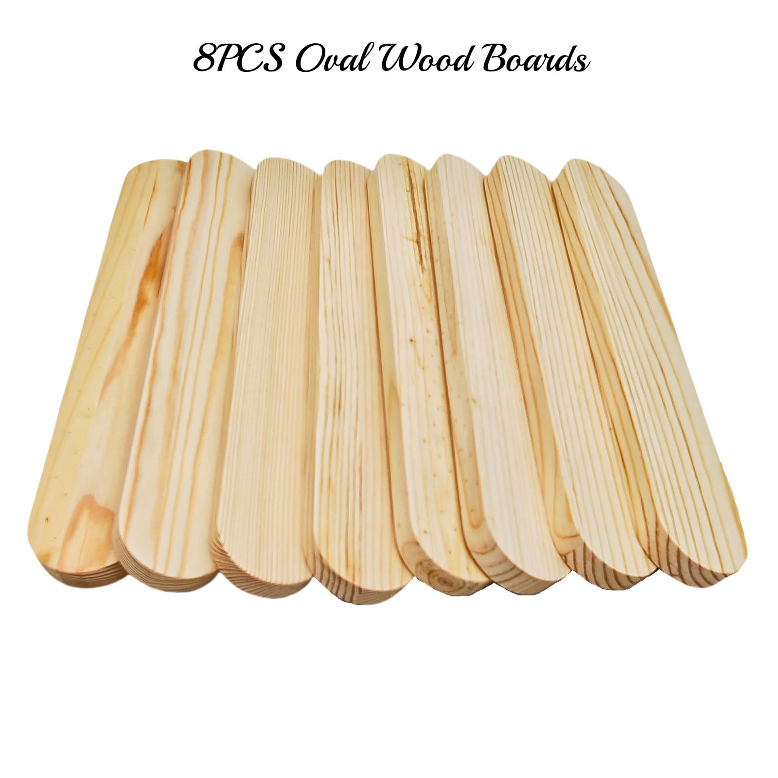 Anktily Unfinished Pine Wood Oval Wooden Blocks for Crafts Whittling, Engraving, Painting (8pcs, 30x5x1.5cm) - Image 2