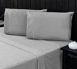 Jogo de Cama Casal Percal 400 Fios Ponto Palito 04 Peças, Antiácaro, Anti-pilling com Toque Macio - Linho Cinza