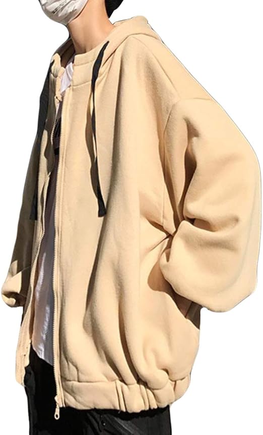 Amazon Baluote メンズ パーカー ジップアップ ゆったり 無地 フードパーカー カジュアル ストリート 韓国ファッション アウター 秋 冬 コート スタジャン アルファベット 原宿風 コート ジャケット 通販