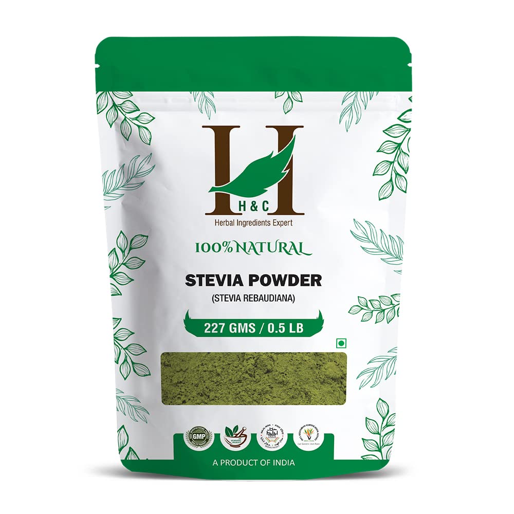 H&C Herbal Ingredients Expert Natural Stevia Leaf Powder - 227g | Substitute to Sugarfree Sweetner and Zero Calorie