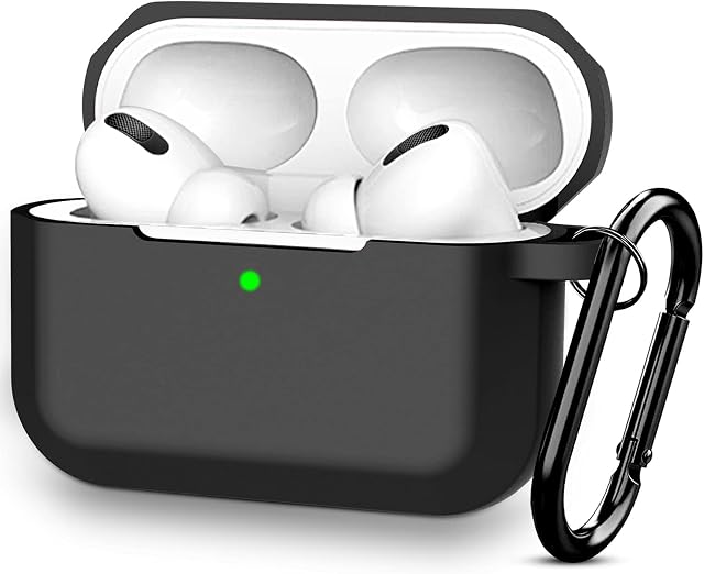 Airpods Pro Case Cover,Doboli Silicone Protective Case for Apple Airpod Pro (Front LED Visible) Black
