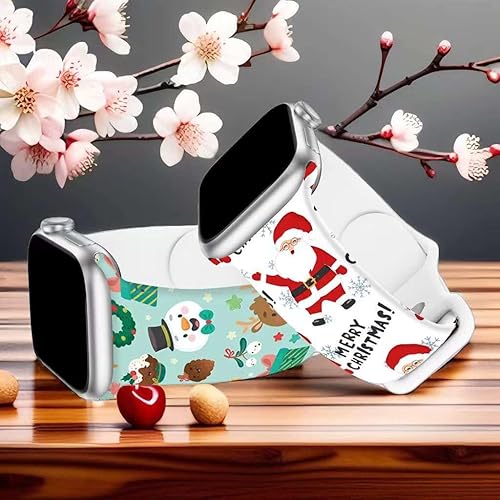 Miniatura 2 de Paquete de 2 correas de reloj de Navidad para Apple Watch de 1.496 pulgadas, 1.575 pulgadas, 1.614 pulgadas, 1.654 pulgadas, 1.732 pulgadas, 1.772