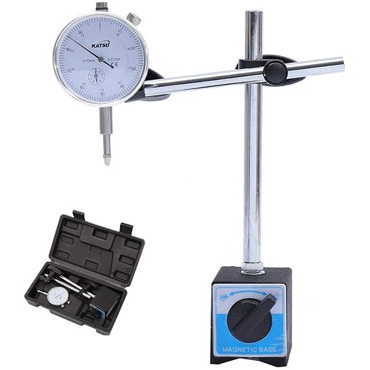 Indicateur de test de cadran KATSU Jauge DTI 0-10 mm avec base magnétique dans StorageCase