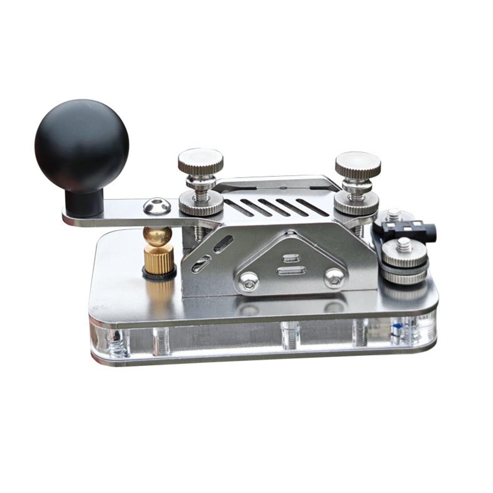 Mini Manipulateur Télégraphique Morse, Manipulateur Manuel, Manipulateur CW Droit Portable, avec Prise Jack 3,5 Mm, Acier Inoxydable, pour Débutants