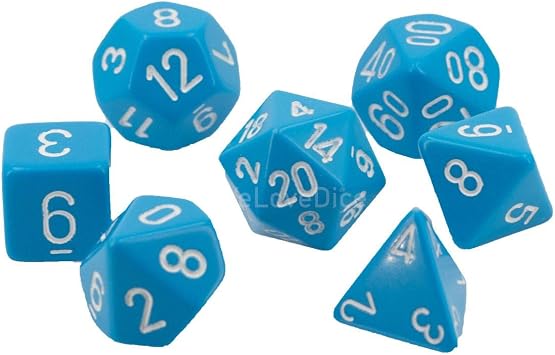 Chessex CHX25416 Dice-Opaque Light Blue/White Set
